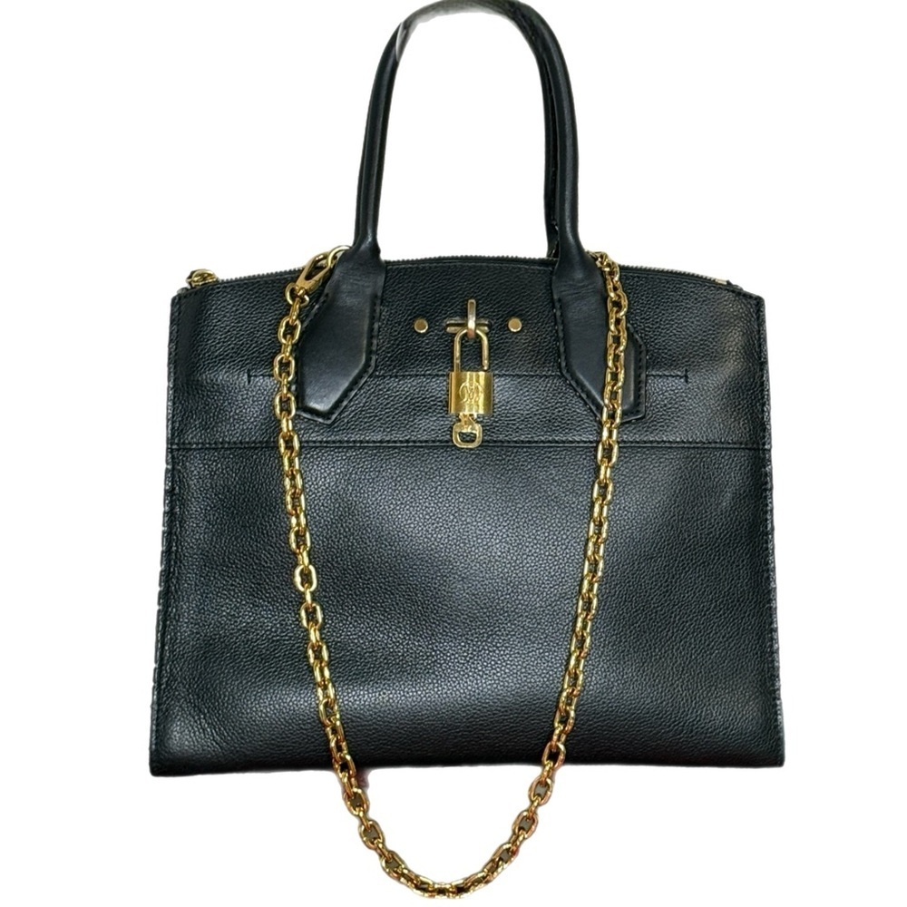 Authentic Louis Vuitton City Steamer MM Limited Edition Black Leather GoldChain - Picture 2 of 13